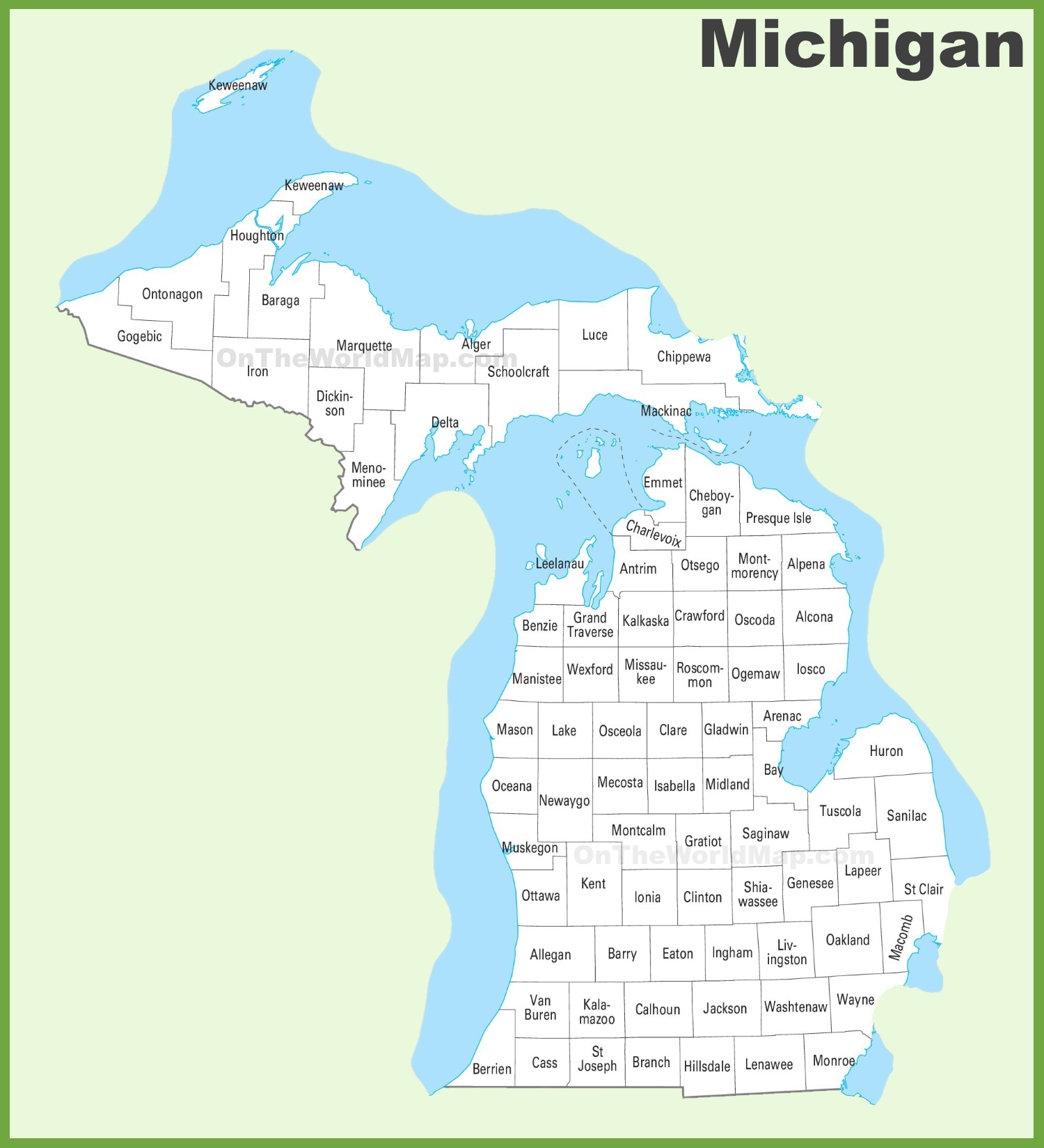 michigan map with counties