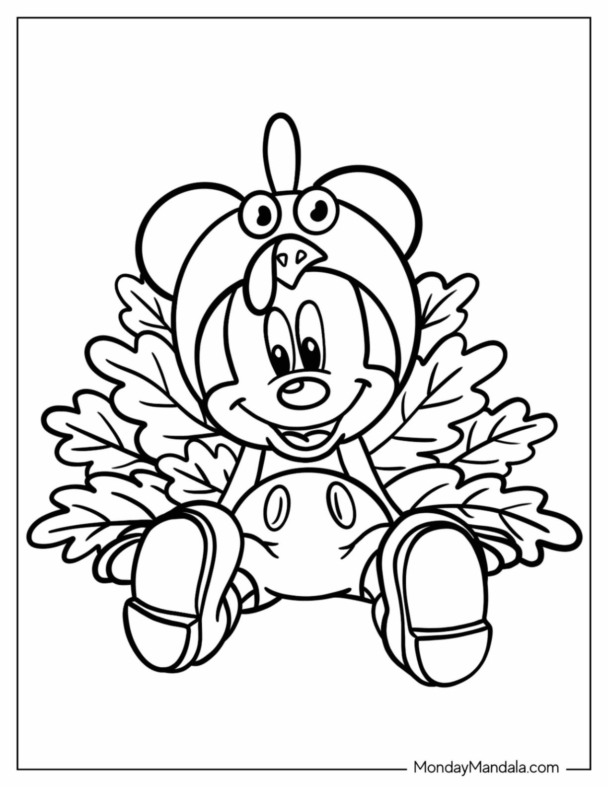 Mickey Mouse Thanksgiving Coloring Pages 5618764 Clipart Library