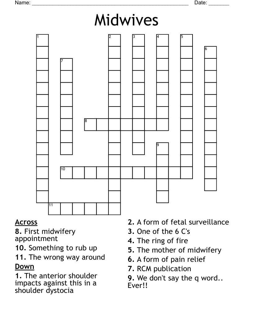 Midwives Crossword WordMint