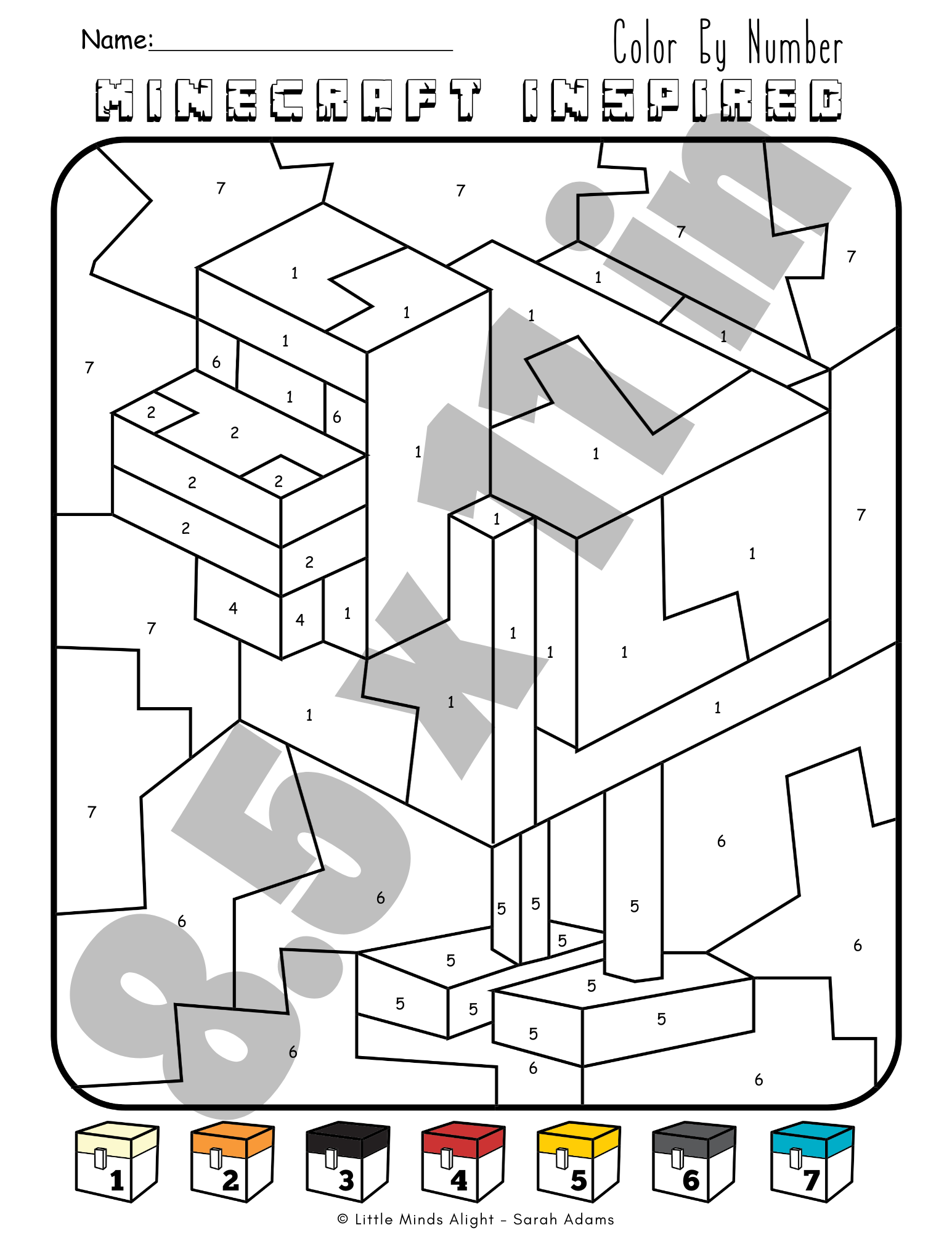 Minecraft Color By Number 8 Maths Sheets Teaching Resources Minecraft Color By Number 8 Maths Sheets Teaching Resources