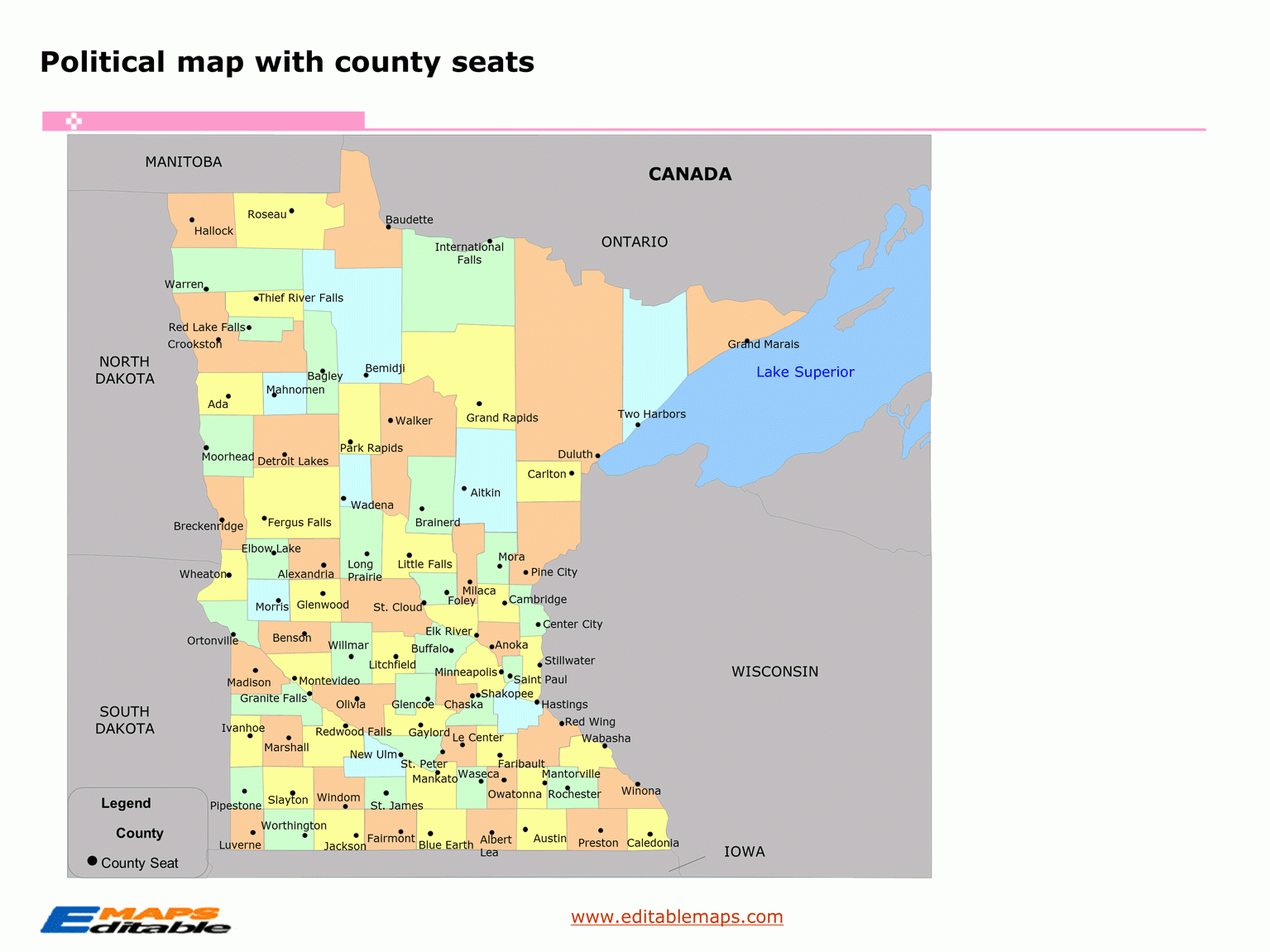 map of counties in minnesota