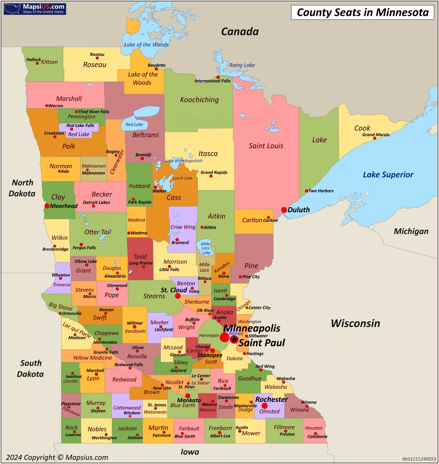 Minnesota County Map List Of Counties In Minnesota MapsiUS Minnesota County Map List Of Counties In Minnesota MapsiUS