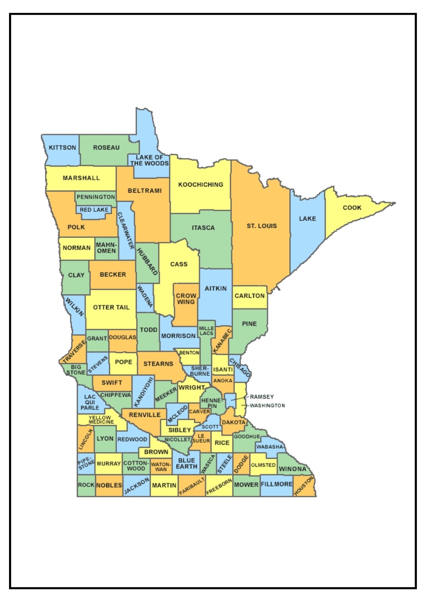 Minnesota County Map Map Of MN Counties And Cities Minnesota County Map Map Of MN Counties And Cities