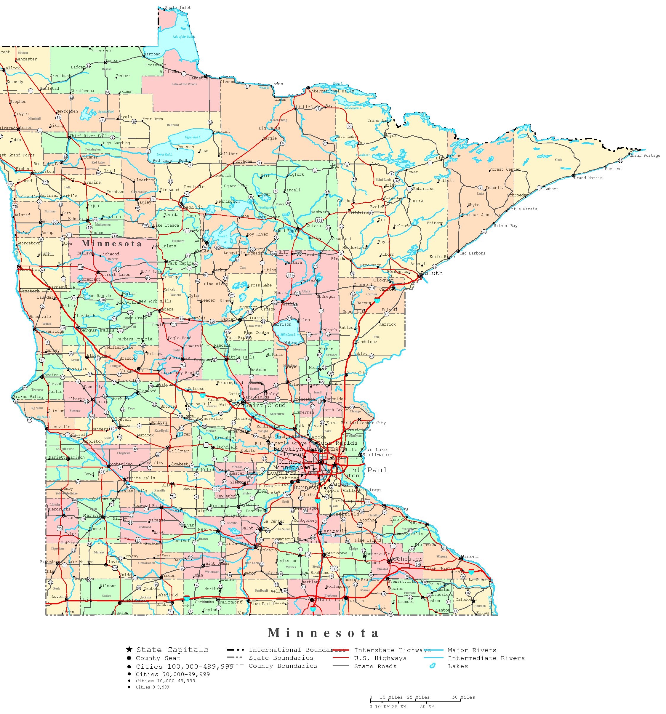 Minnesota Printable Map Minnesota Printable Map