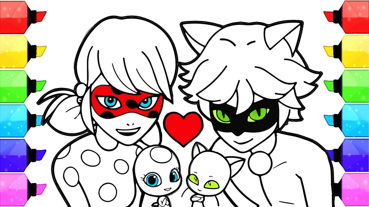 Miraculous Ladybug Coloring Pages How To Draw And Color Ladybug And Cat Noir Coloring Tikki Plagg YouTube Miraculous Ladybug Coloring Pages How To Draw And Color Ladybug And Cat Noir Coloring Tikki Plagg YouTube