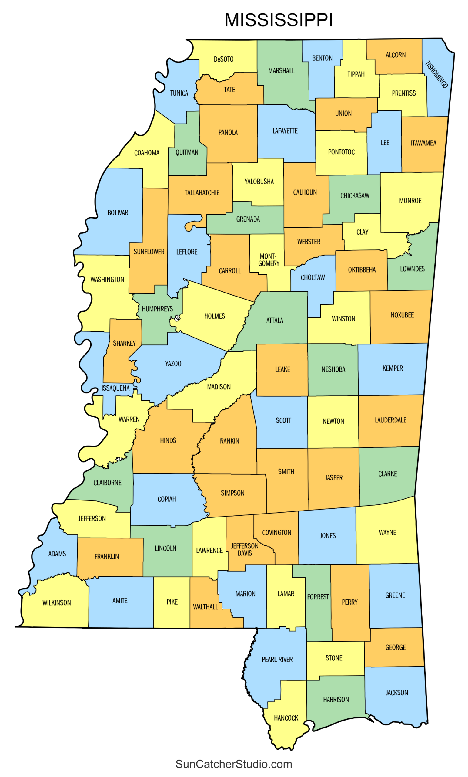 map of mississippi counties map of mississippi counties