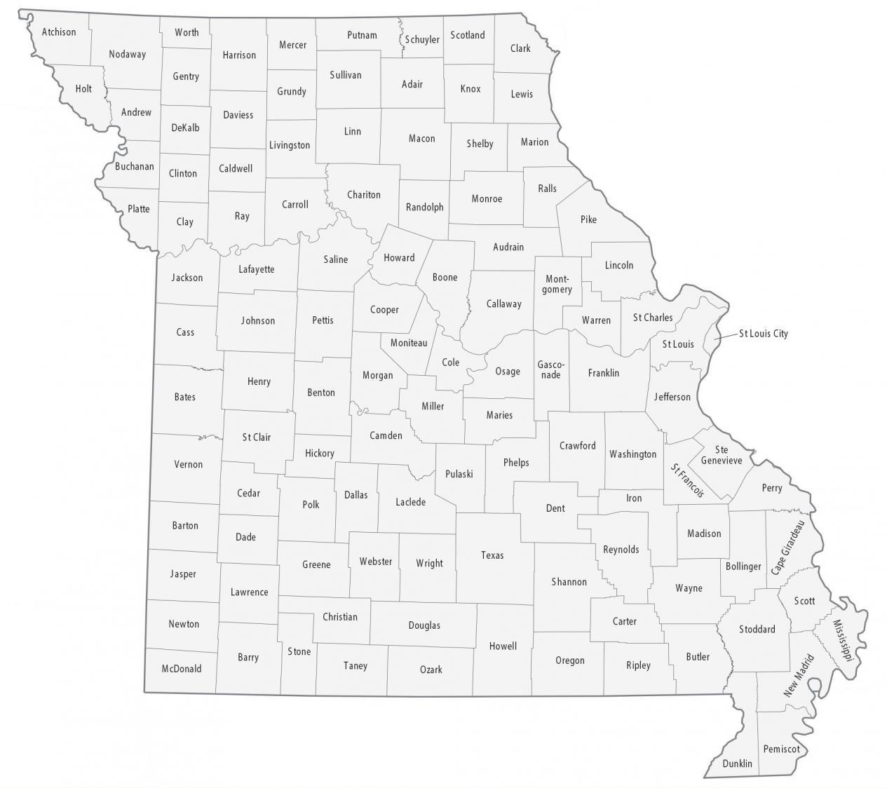 Missouri County Map And Independent City GIS Geography Missouri County Map And Independent City GIS Geography