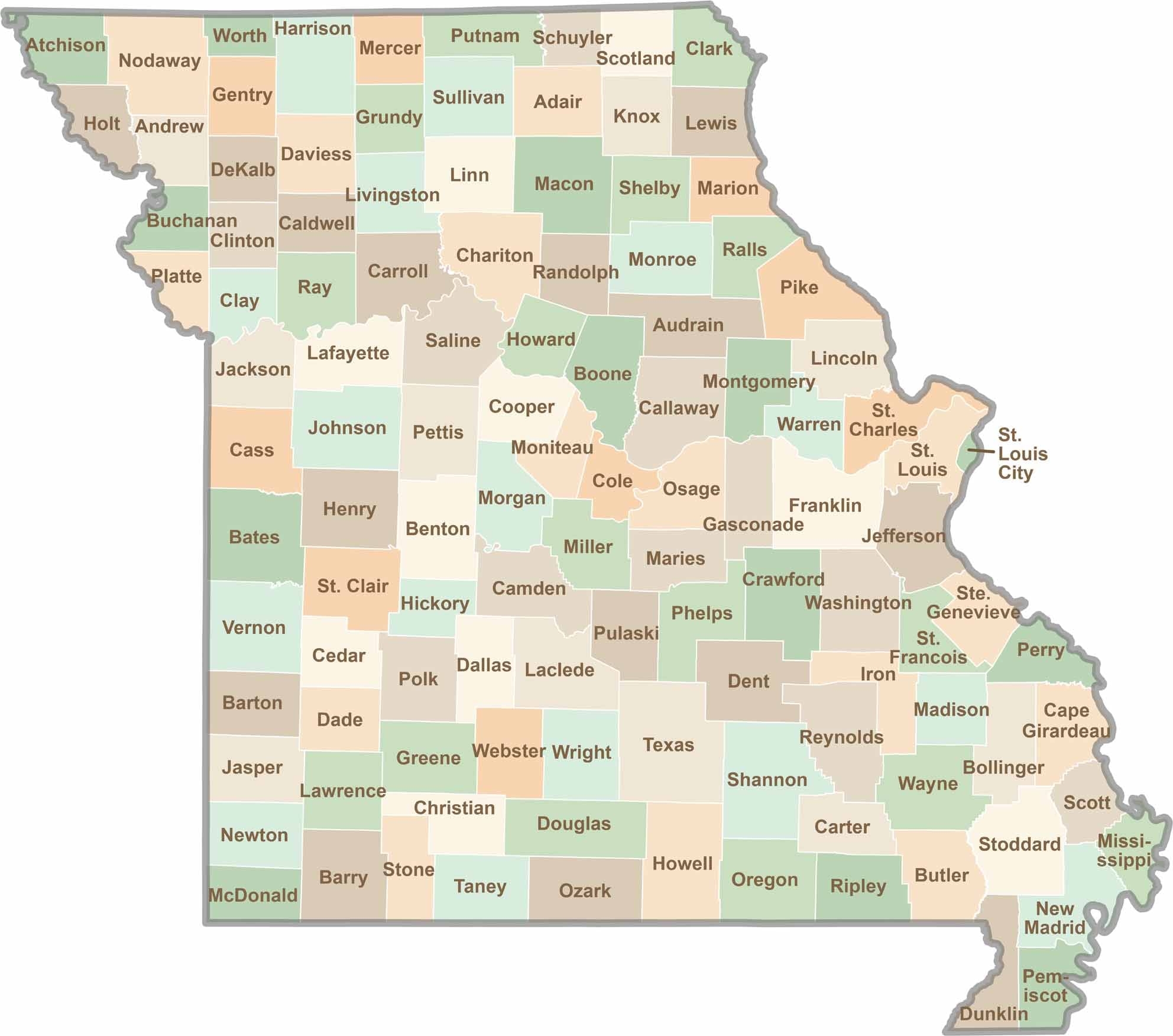 Missouri County Map US County Maps