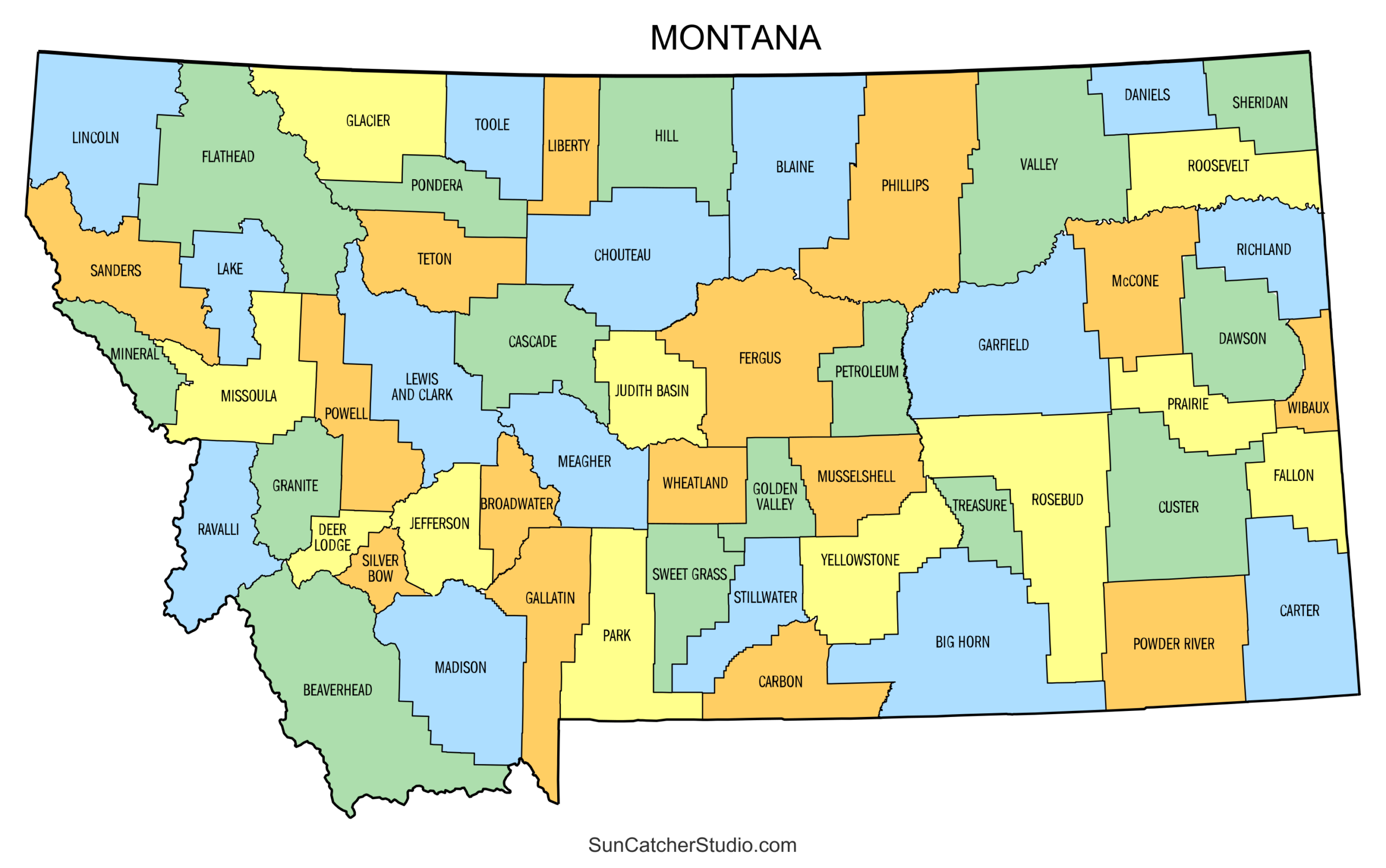 map of montana with counties
