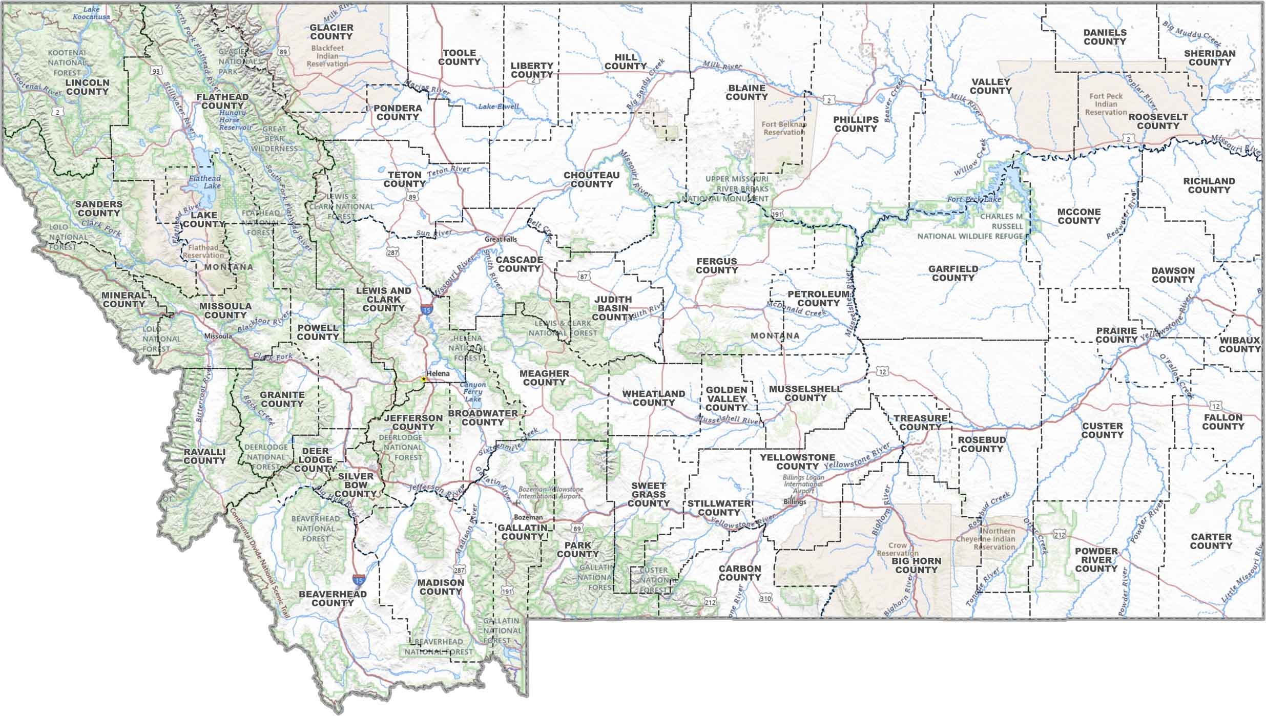 Montana County Map US County Maps