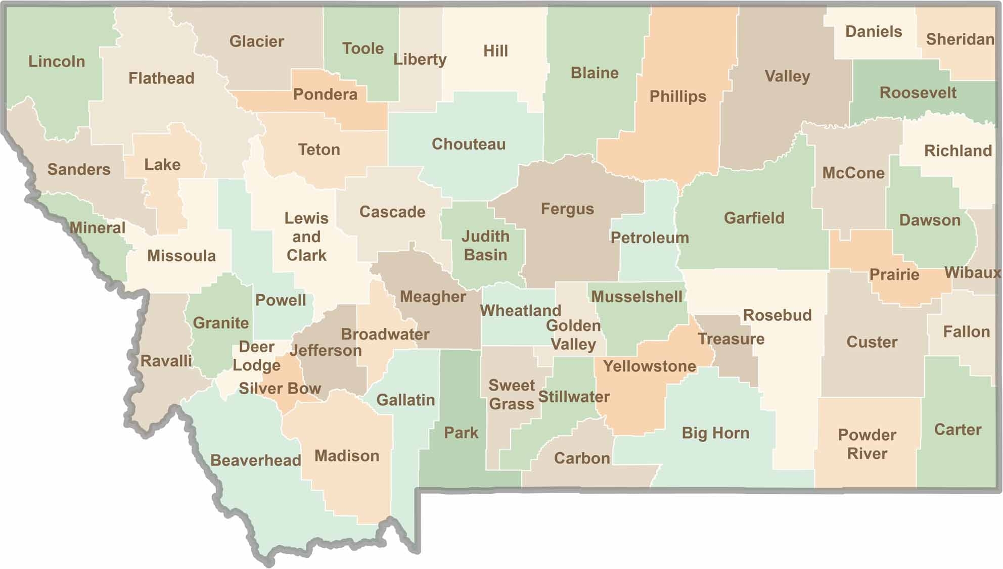 Montana County Map US County Maps