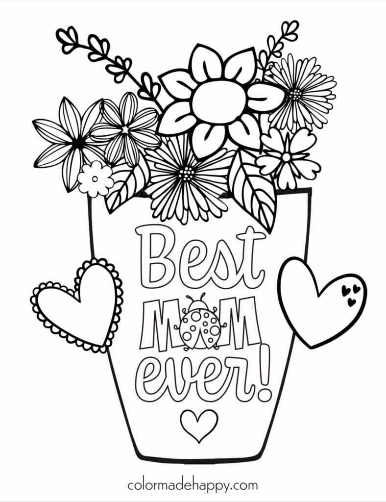 mothers day coloring pages free