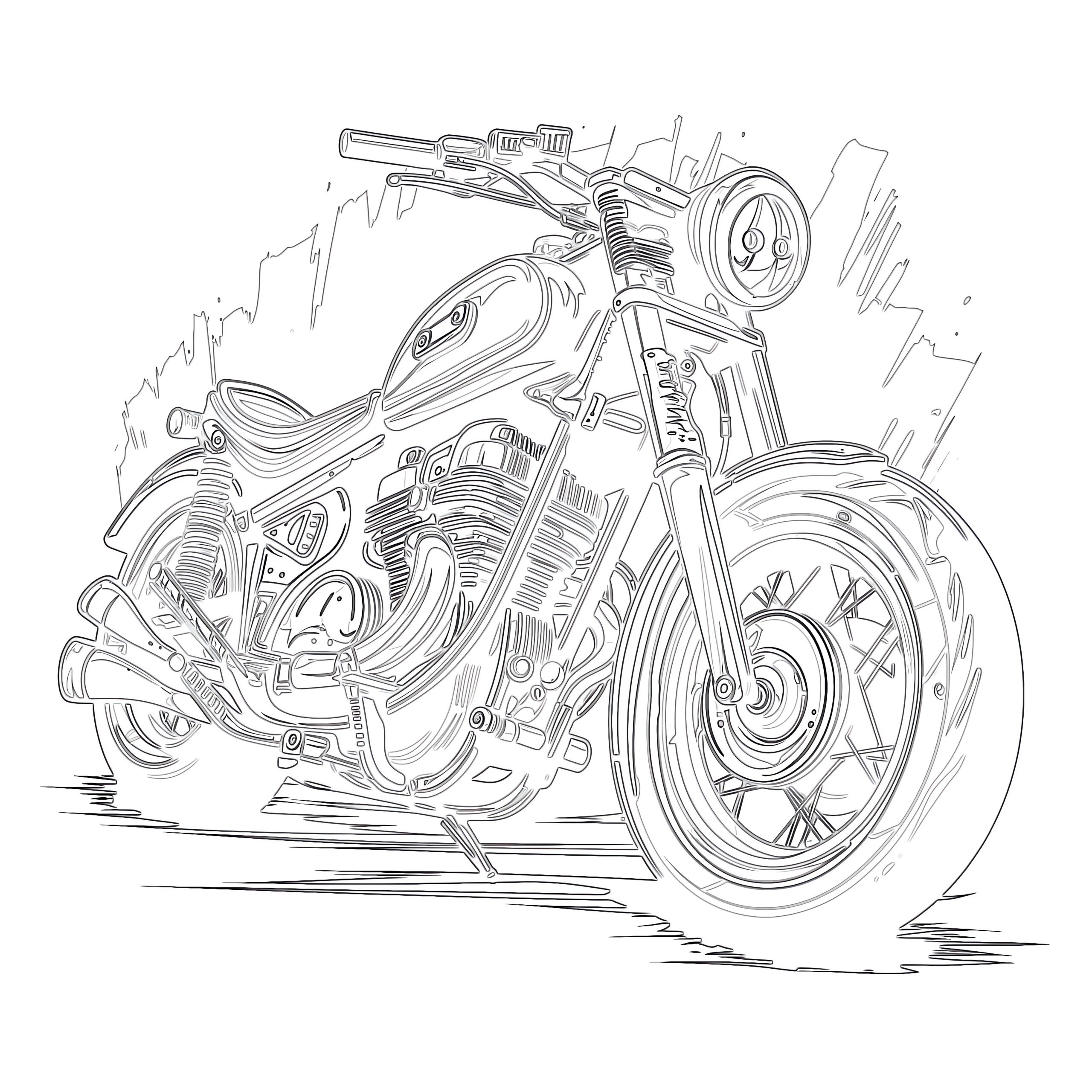 Motorbike Coloring Page Coloring Pages Mimi Panda