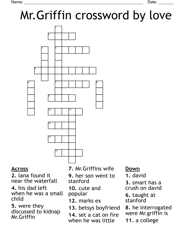 cute crossword puzzles for boyfriend