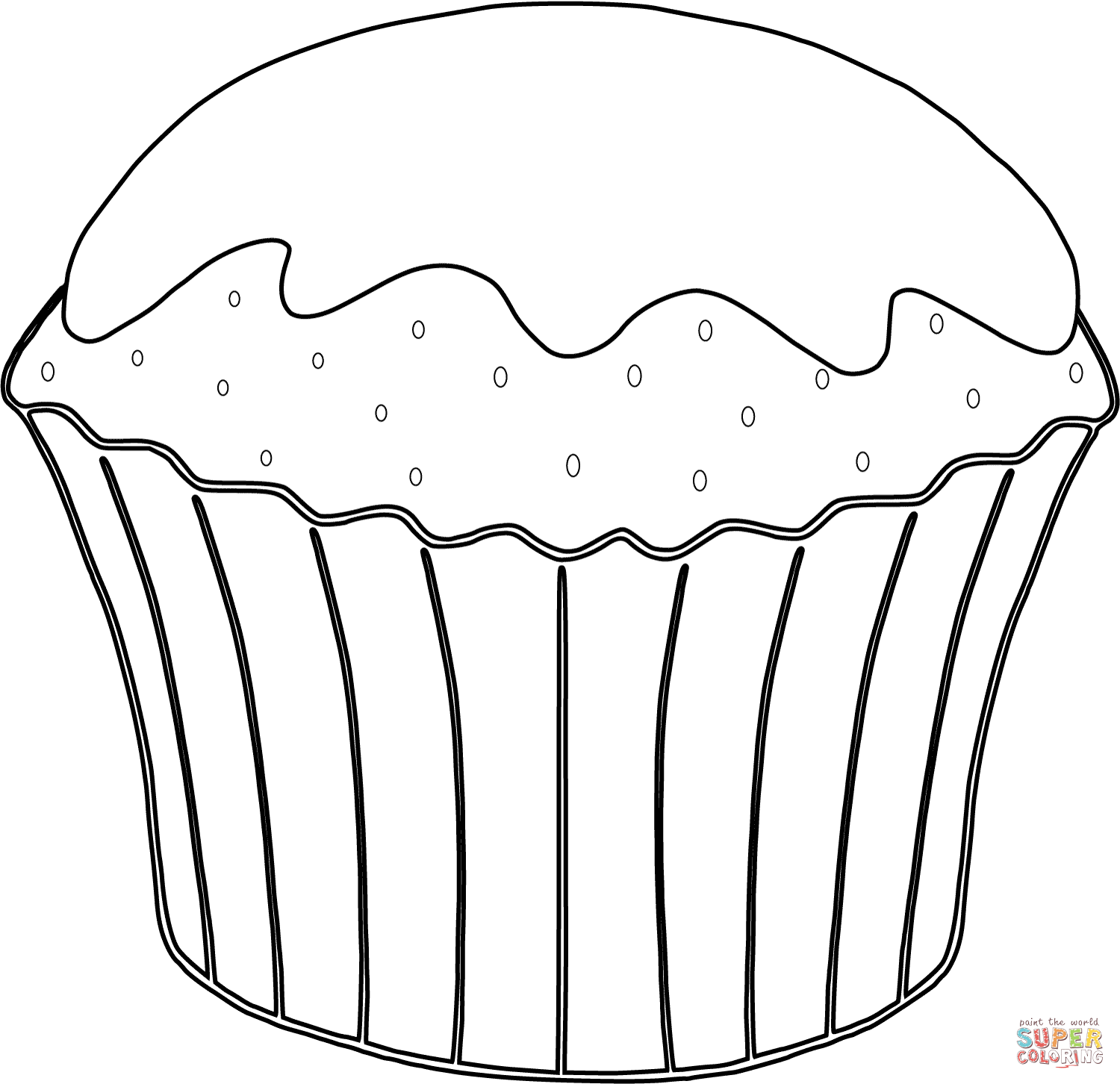 Muffin Coloring Page Free Printable