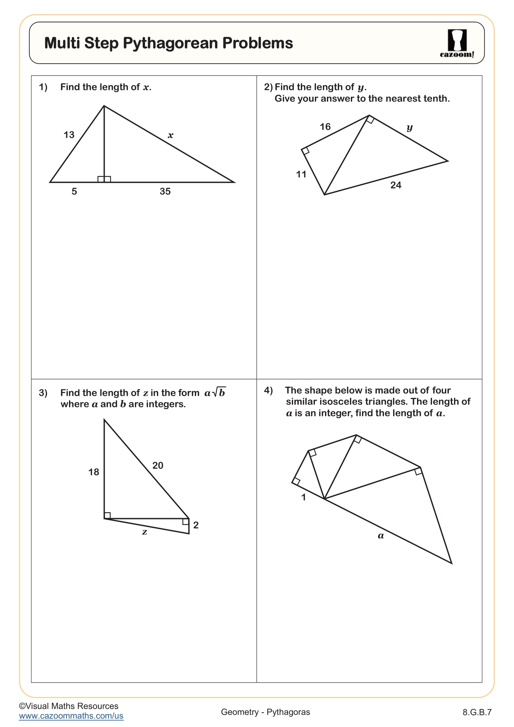 Multi Step Pythagorean Problems Worksheet Fun And Engaging 8th Grade And IM 1 Geometry Worksheet Multi Step Pythagorean Problems Worksheet Fun And Engaging 8th Grade And IM 1 Geometry Worksheet