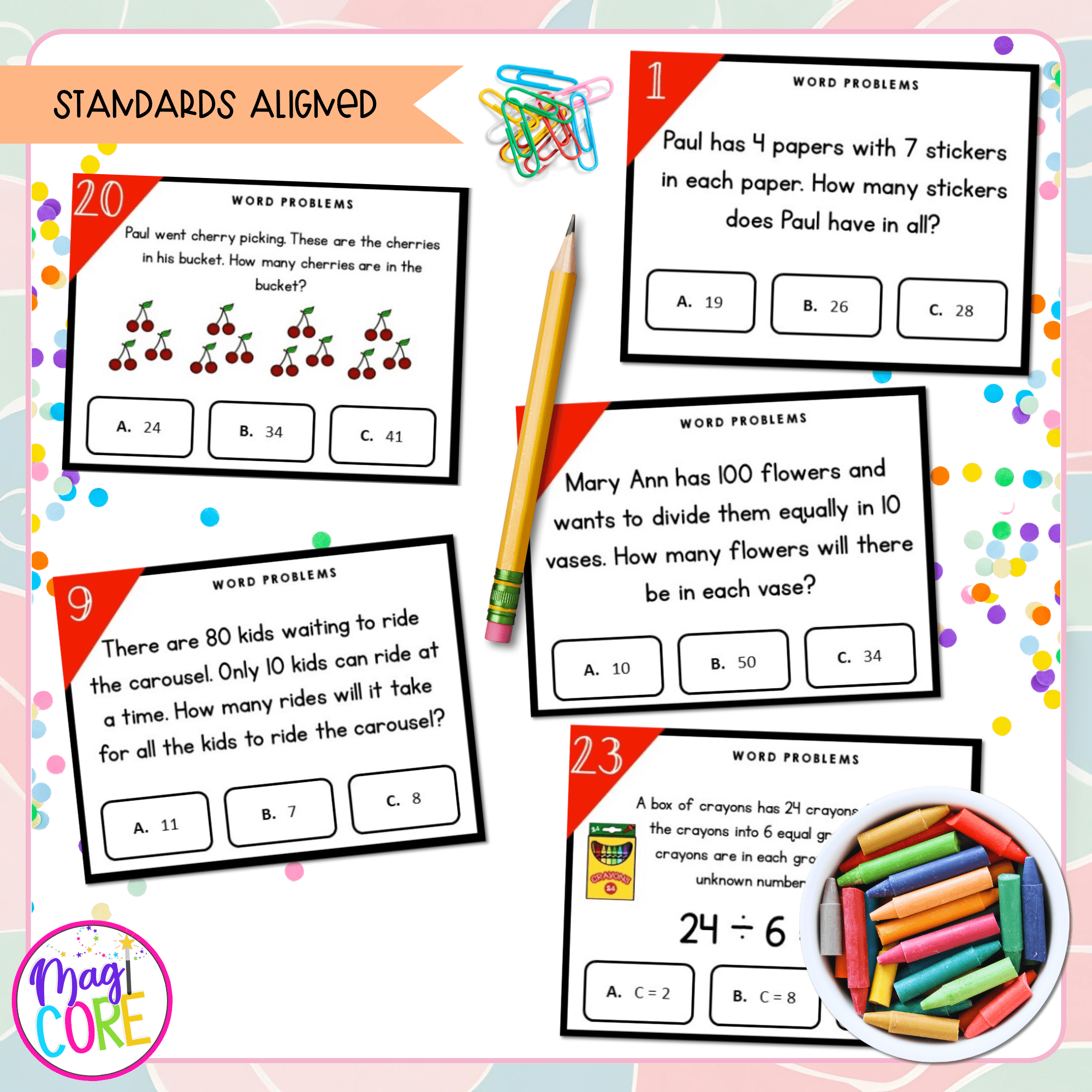 Multiplication Division Word Problems 3rd Grade Task Cards MagiCore Multiplication Division Word Problems 3rd Grade Task Cards MagiCore