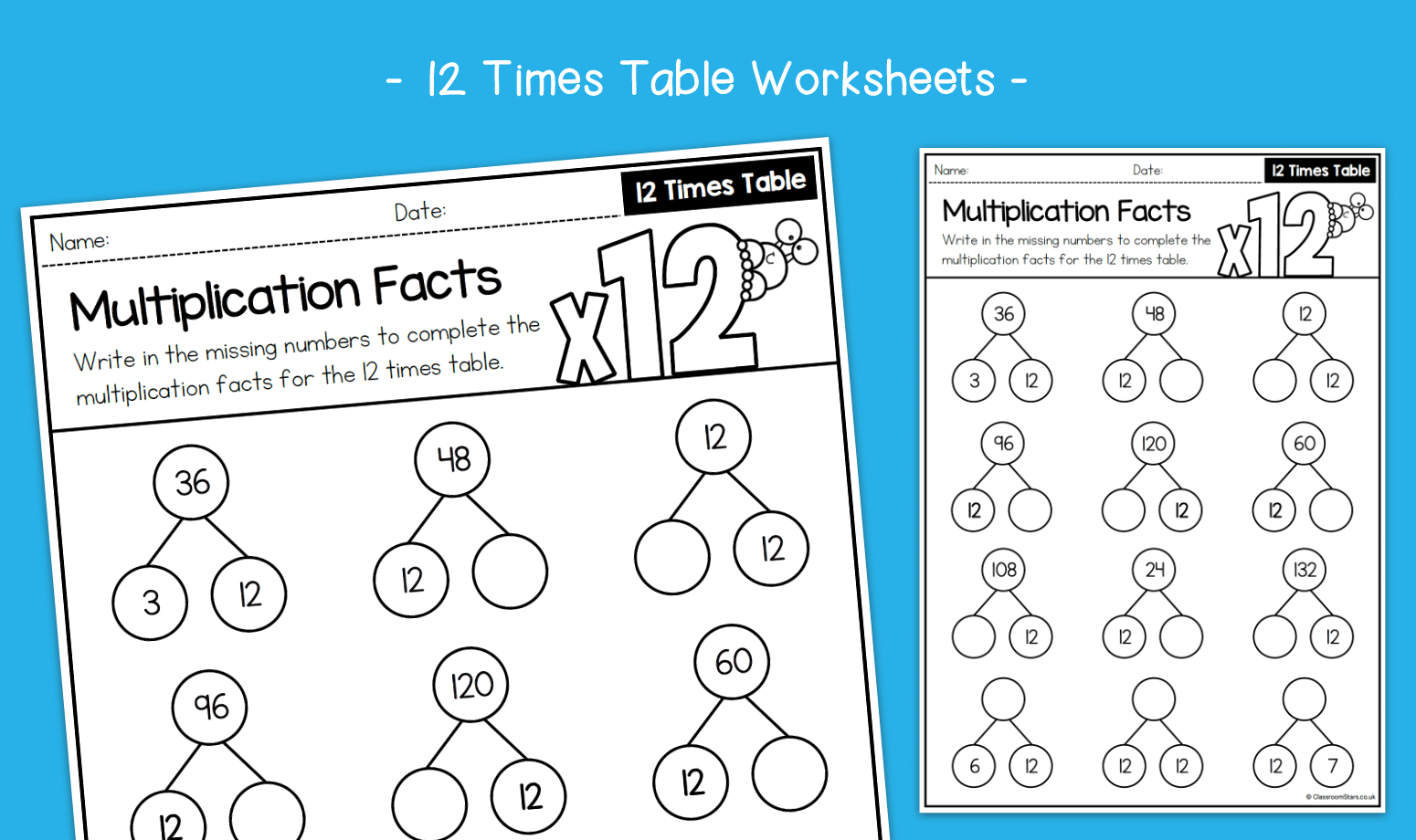 Multiplication Facts 12 Times Table Activity Worksheets KS2 Multiplication Primary Maths Multiplication Facts 12 Times Table Activity Worksheets KS2 Multiplication Primary Maths