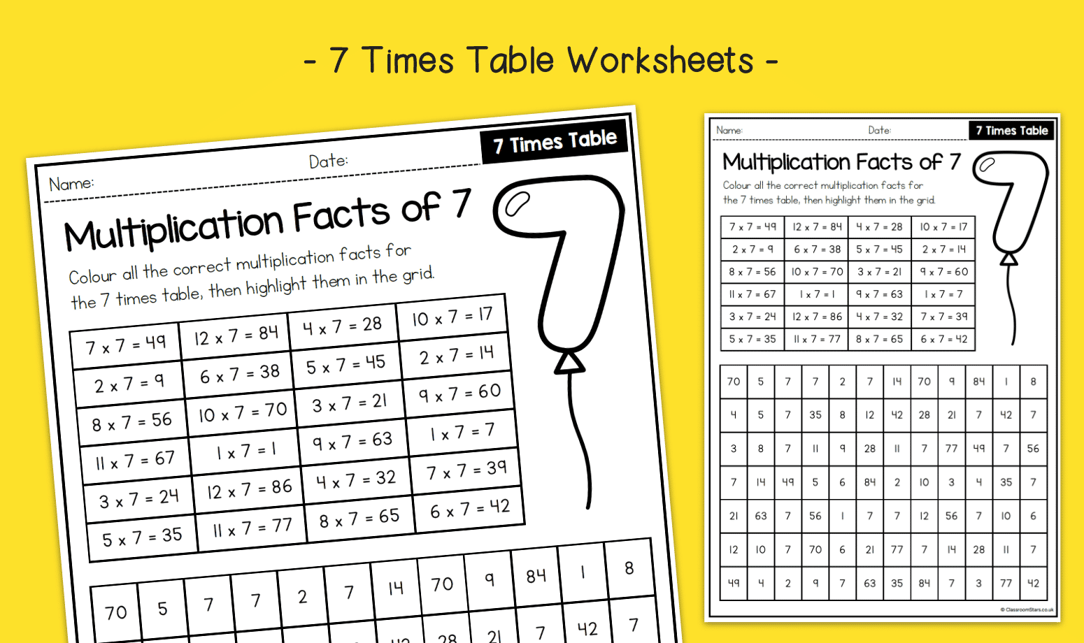 7 multiplication facts worksheet 7 multiplication facts worksheet