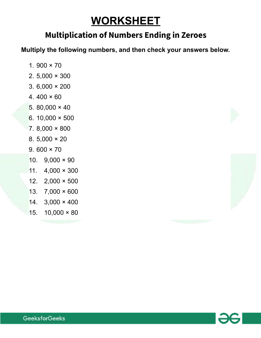 Multiplication Of Numbers Ending In Zeroes GeeksforGeeks