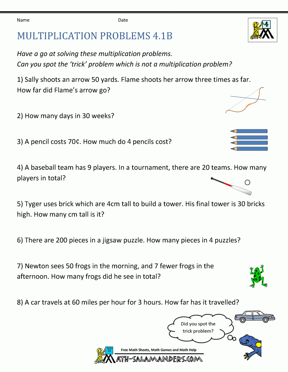 Multiplication Word Problems 4th Grade Multiplication Word Problems 4th Grade