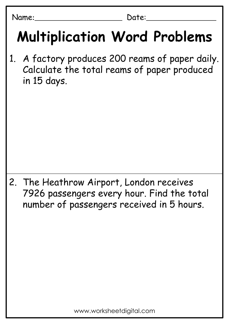 Multiplication Word Problems Grade 4 Worksheet Digital 1 Teacher Made Resources Multiplication Word Problems Grade 4 Worksheet Digital 1 Teacher Made Resources