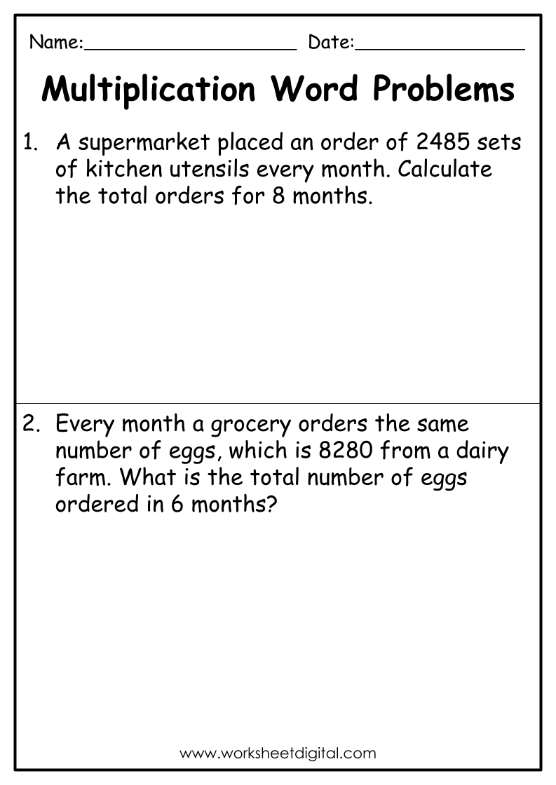 Multiplication Word Problems Grade 4 Worksheet Digital 1 Teacher Made Resources Multiplication Word Problems Grade 4 Worksheet Digital 1 Teacher Made Resources