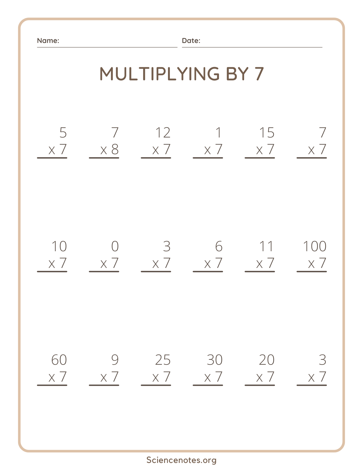 Multiplication Worksheets Multiplication Worksheets