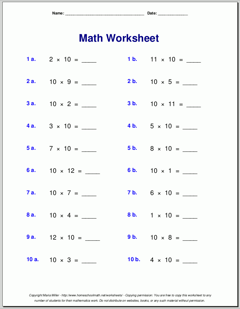 Multiplication Worksheets For Grade 3 Multiplication Worksheets For Grade 3