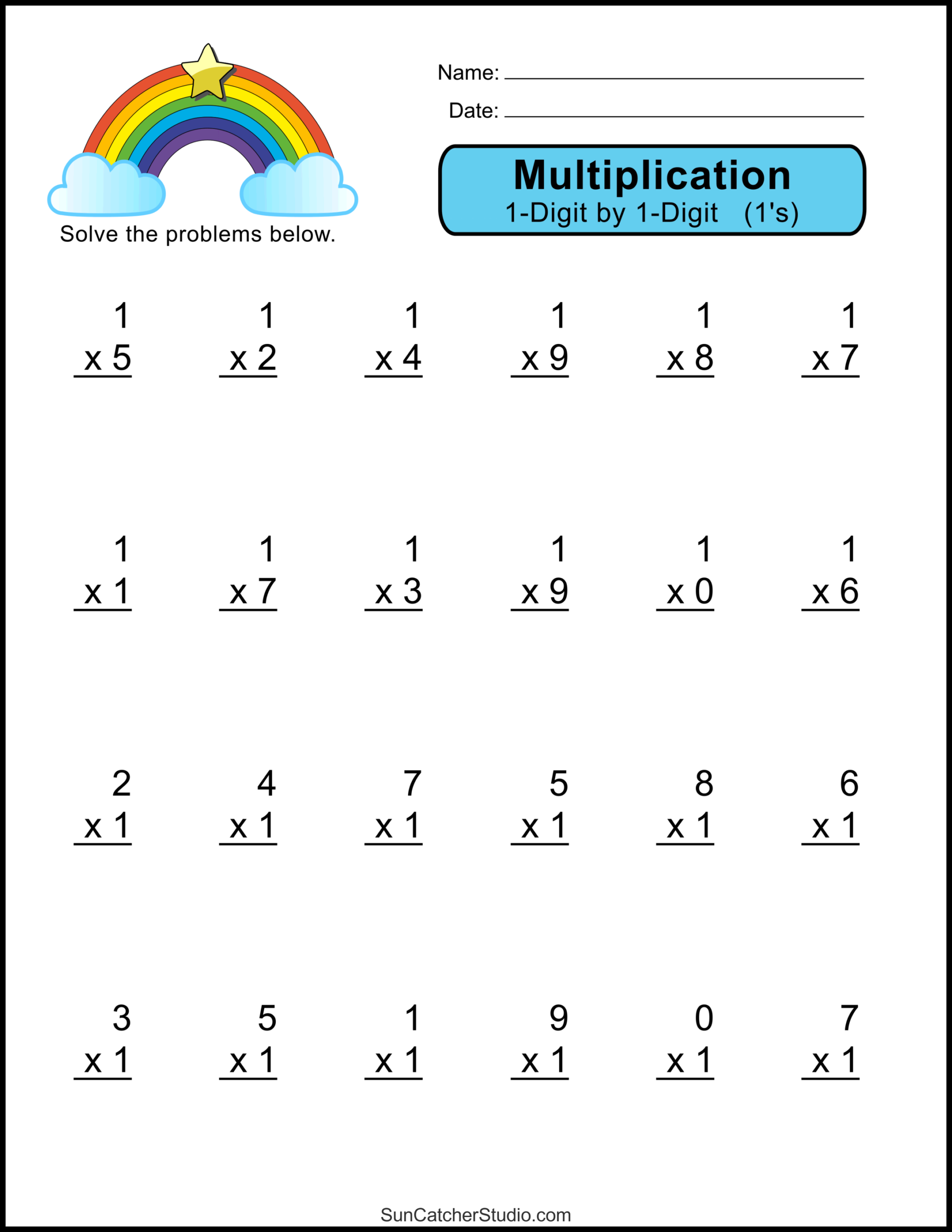 single digit multiplication worksheets single digit multiplication worksheets