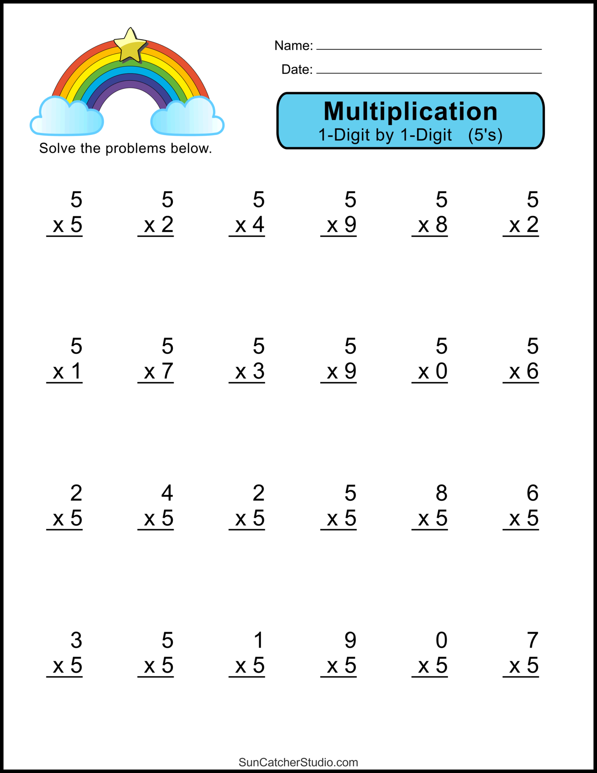 multiplying by 4 worksheet