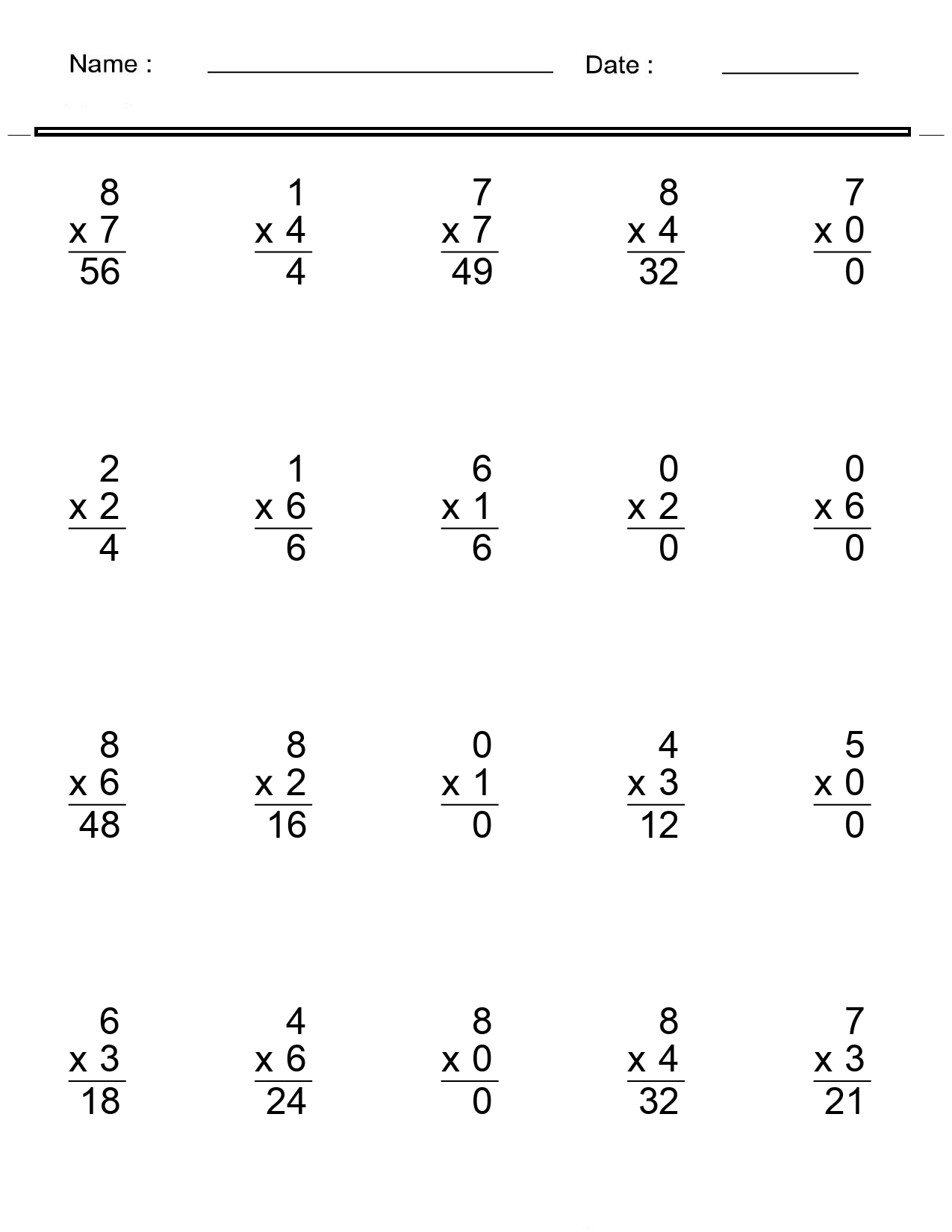 Multiplication Worksheets Single Digit Multiplication Worksheets Made By Teachers Multiplication Worksheets Single Digit Multiplication Worksheets Made By Teachers