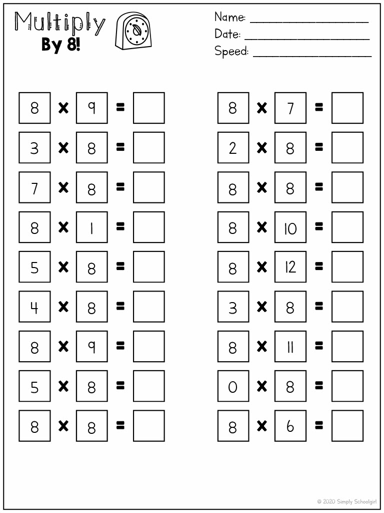 Multiply By Eight Worksheets Multiplication Facts 8 Times Tables By Teach Simple Multiply By Eight Worksheets Multiplication Facts 8 Times Tables By Teach Simple