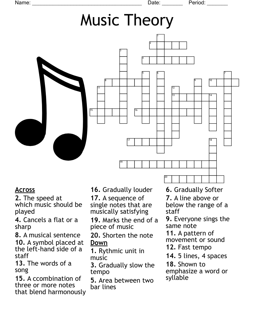 Music Crossword WordMint