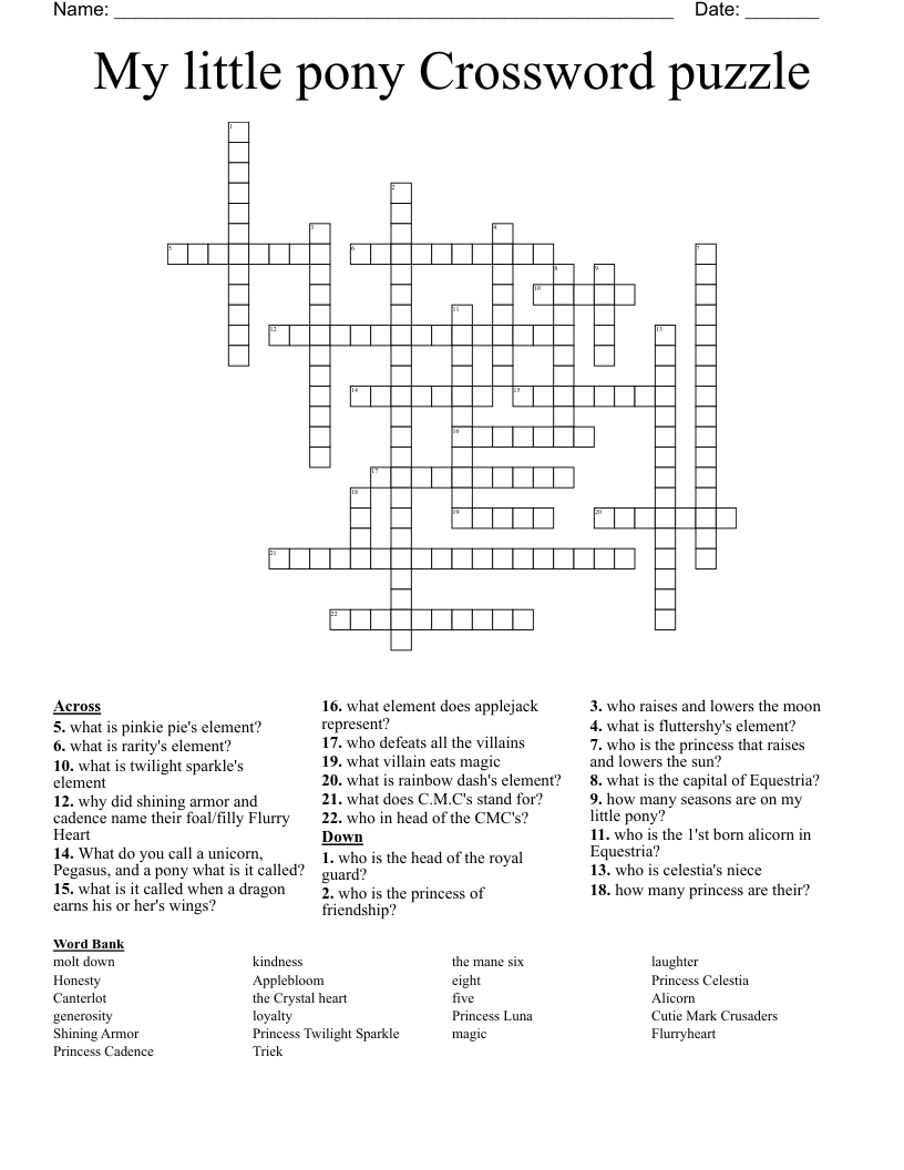 My Little Pony Unscramble WordMint