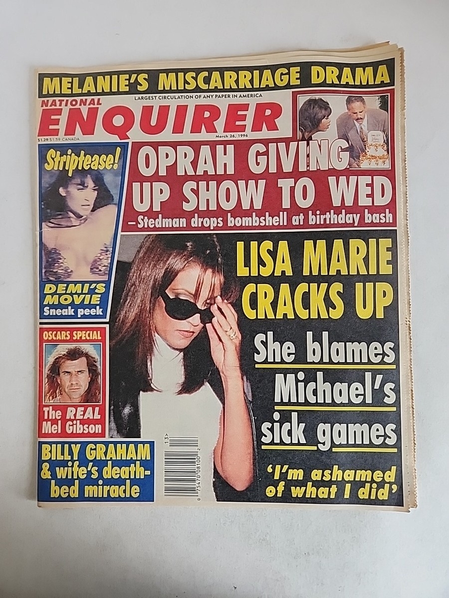 National Enquirer Tabloid March 26 1996 Demi Moore Michael Jackson Mel Gibson EBay National Enquirer Tabloid March 26 1996 Demi Moore Michael Jackson Mel Gibson EBay