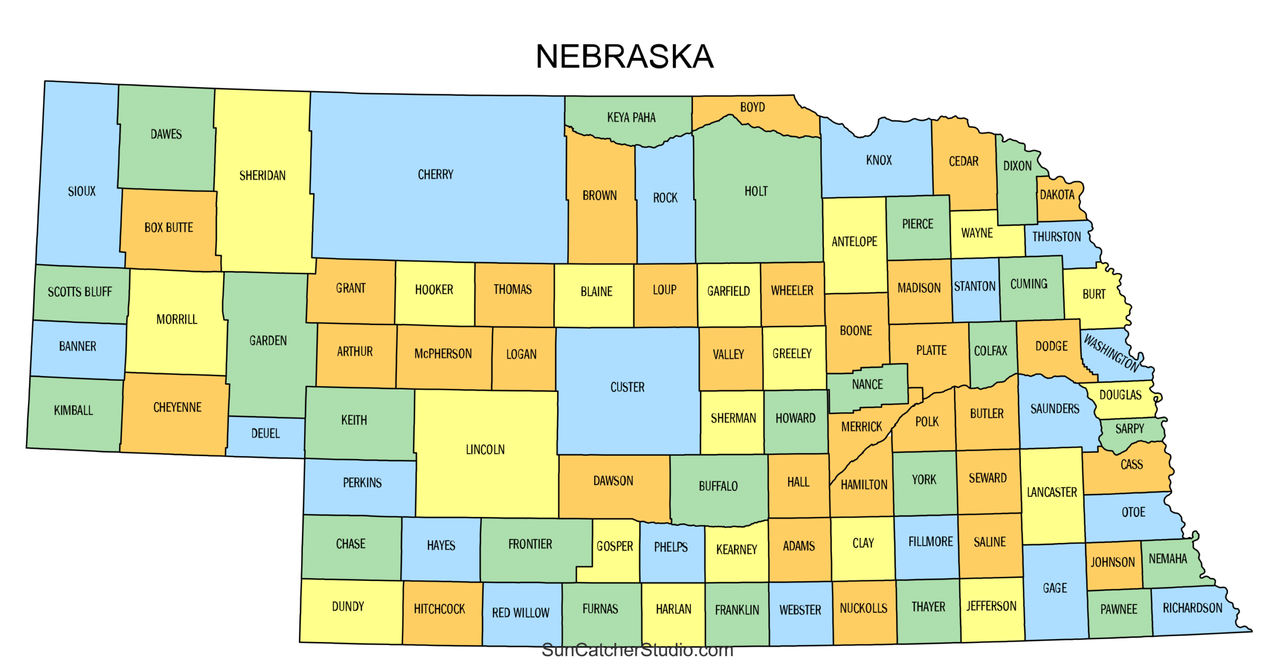 county map of nebraska county map of nebraska