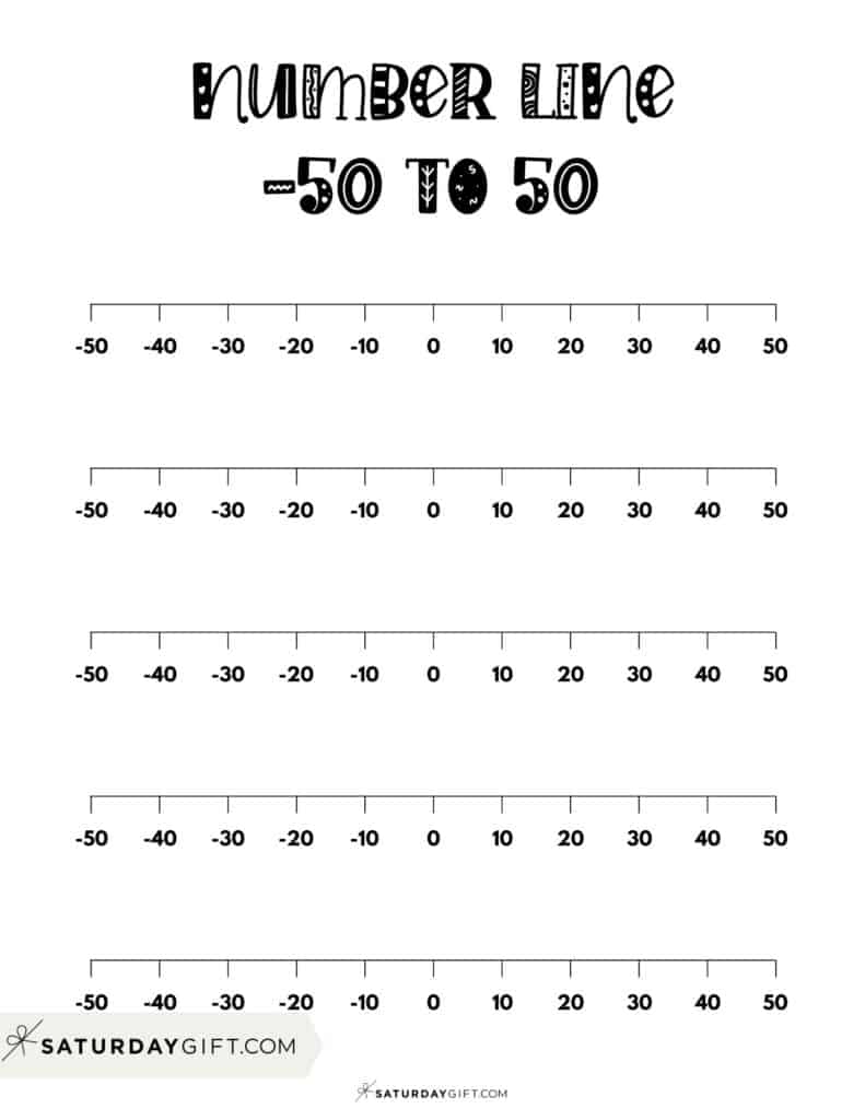 Negative And Positive Number Line 19 Free Printable Blank Worksheets