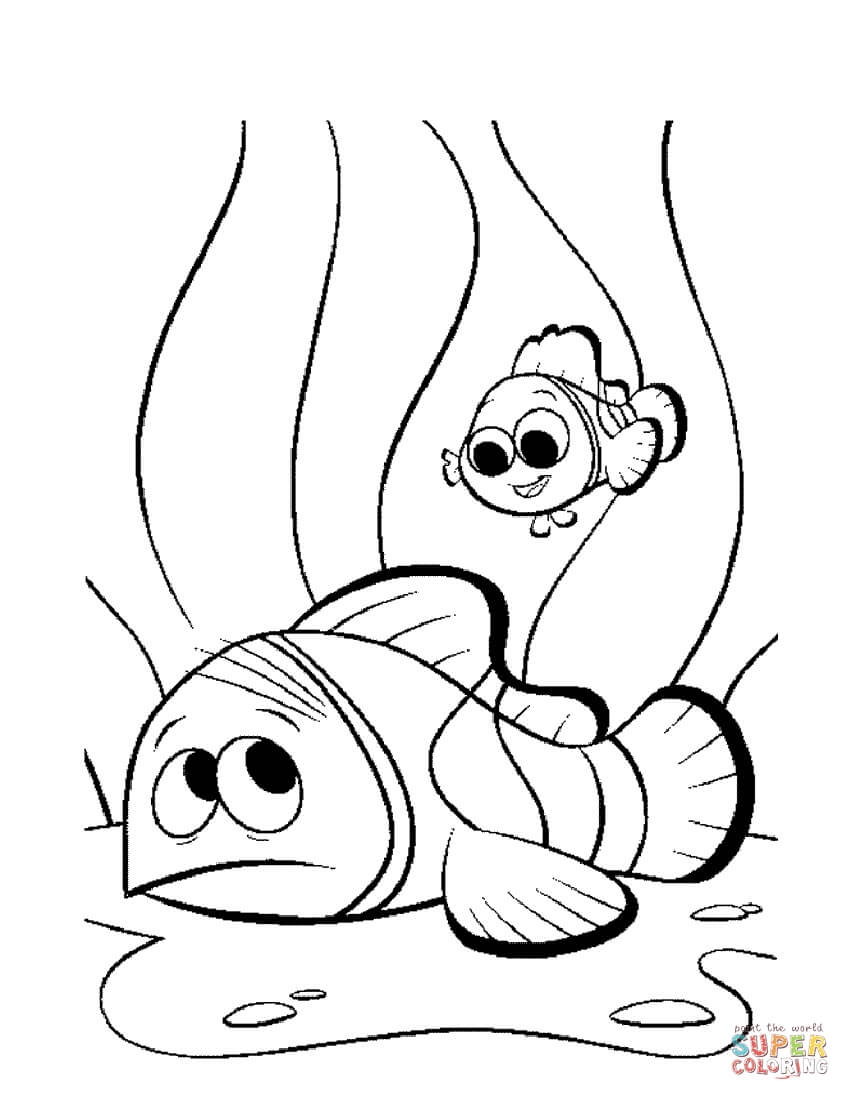 Nemo And Marlin Coloring Page Free Printable Nemo And Marlin Coloring Page Free Printable