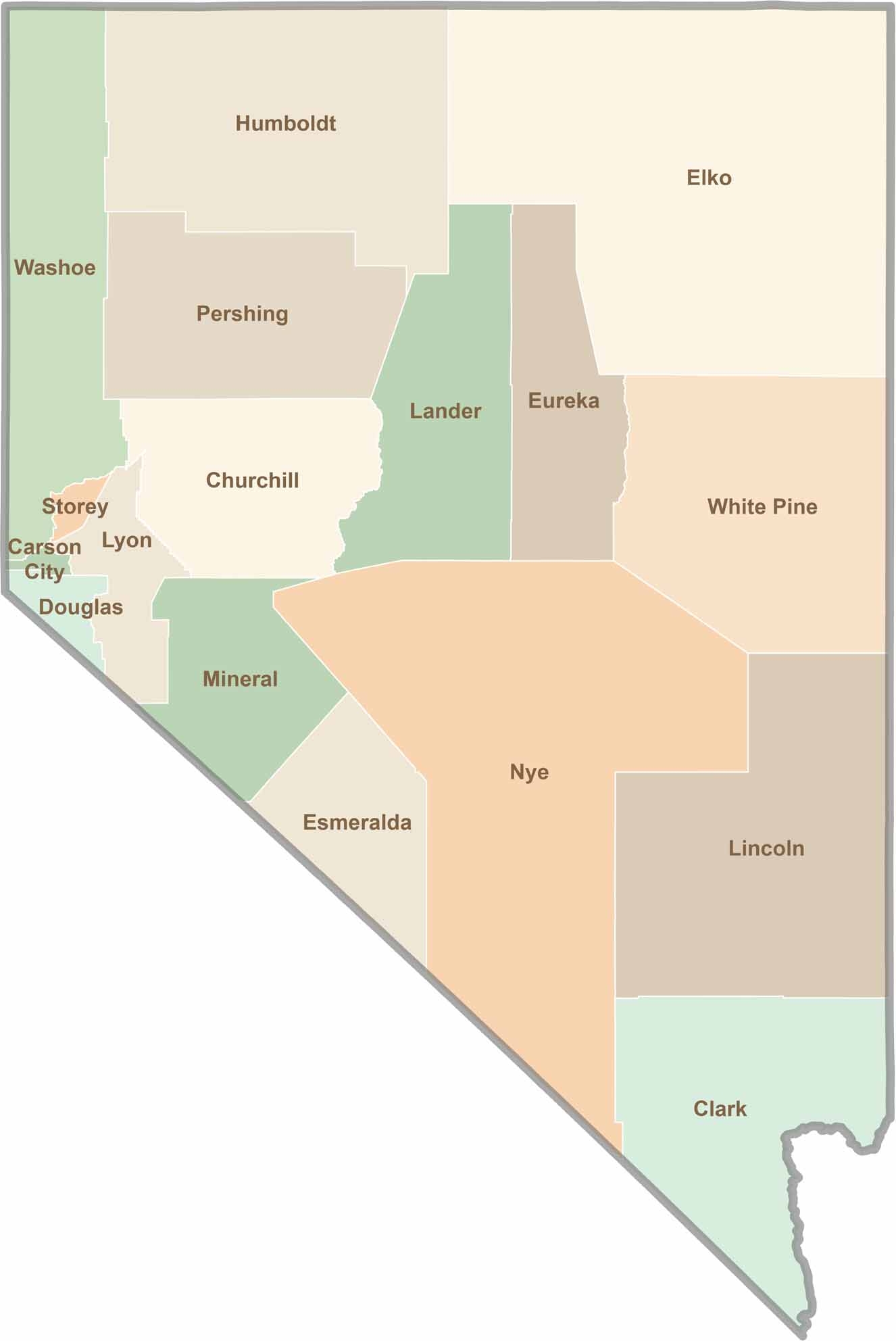 counties in nevada map