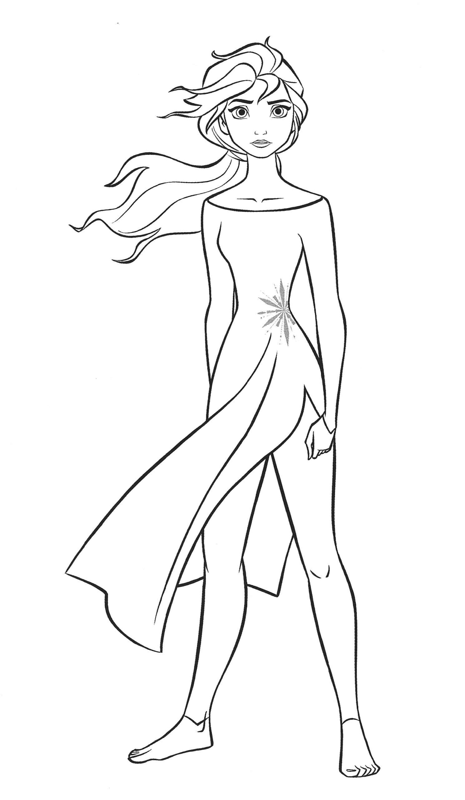 frozen elsa coloring page