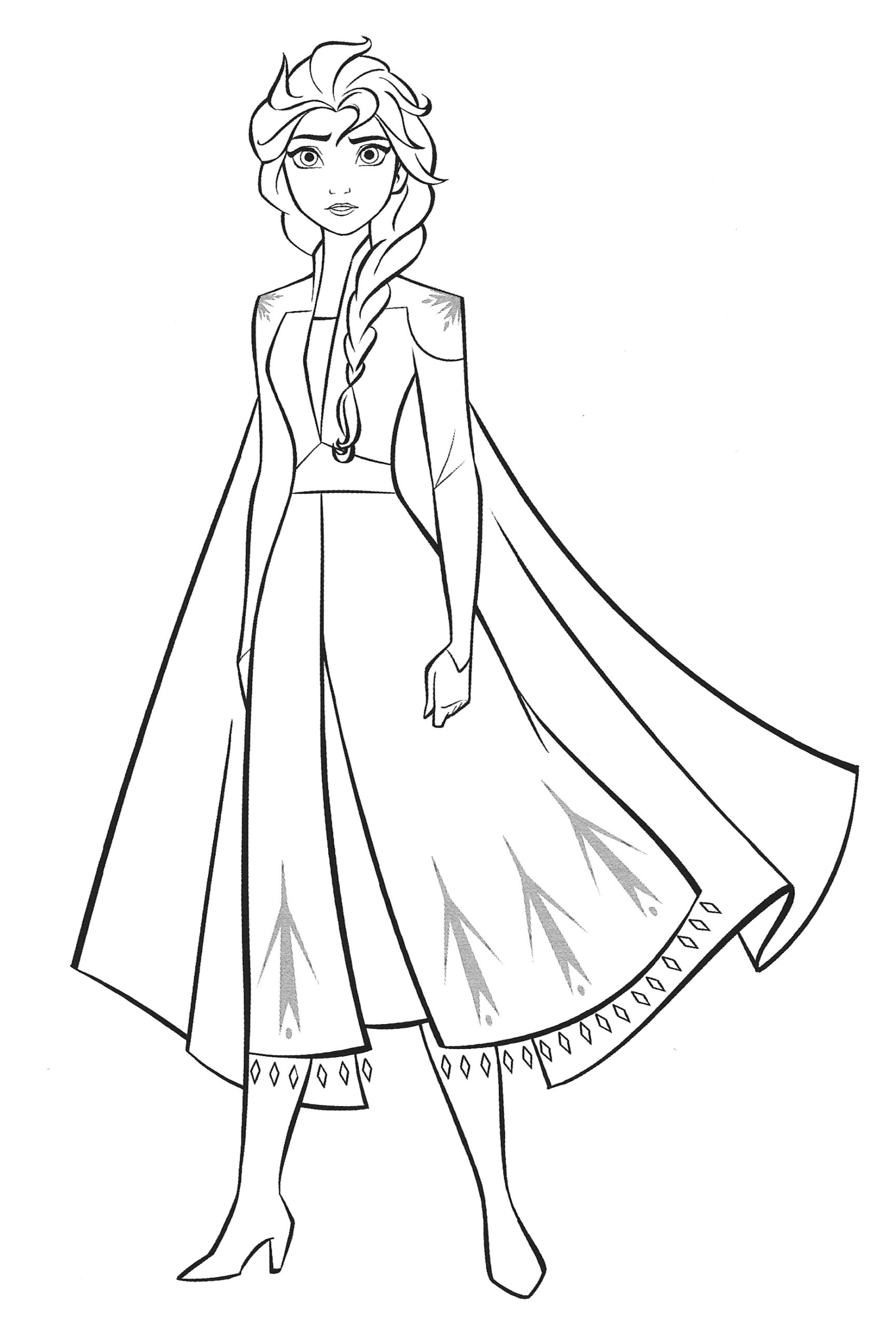 elsa frozen coloring page