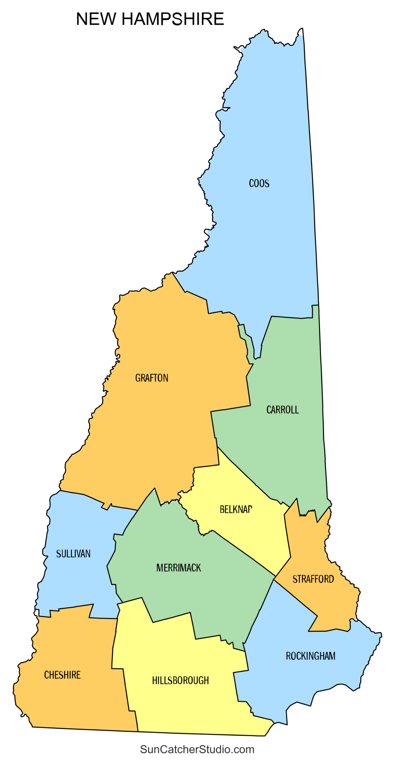 county map of nh county map of nh