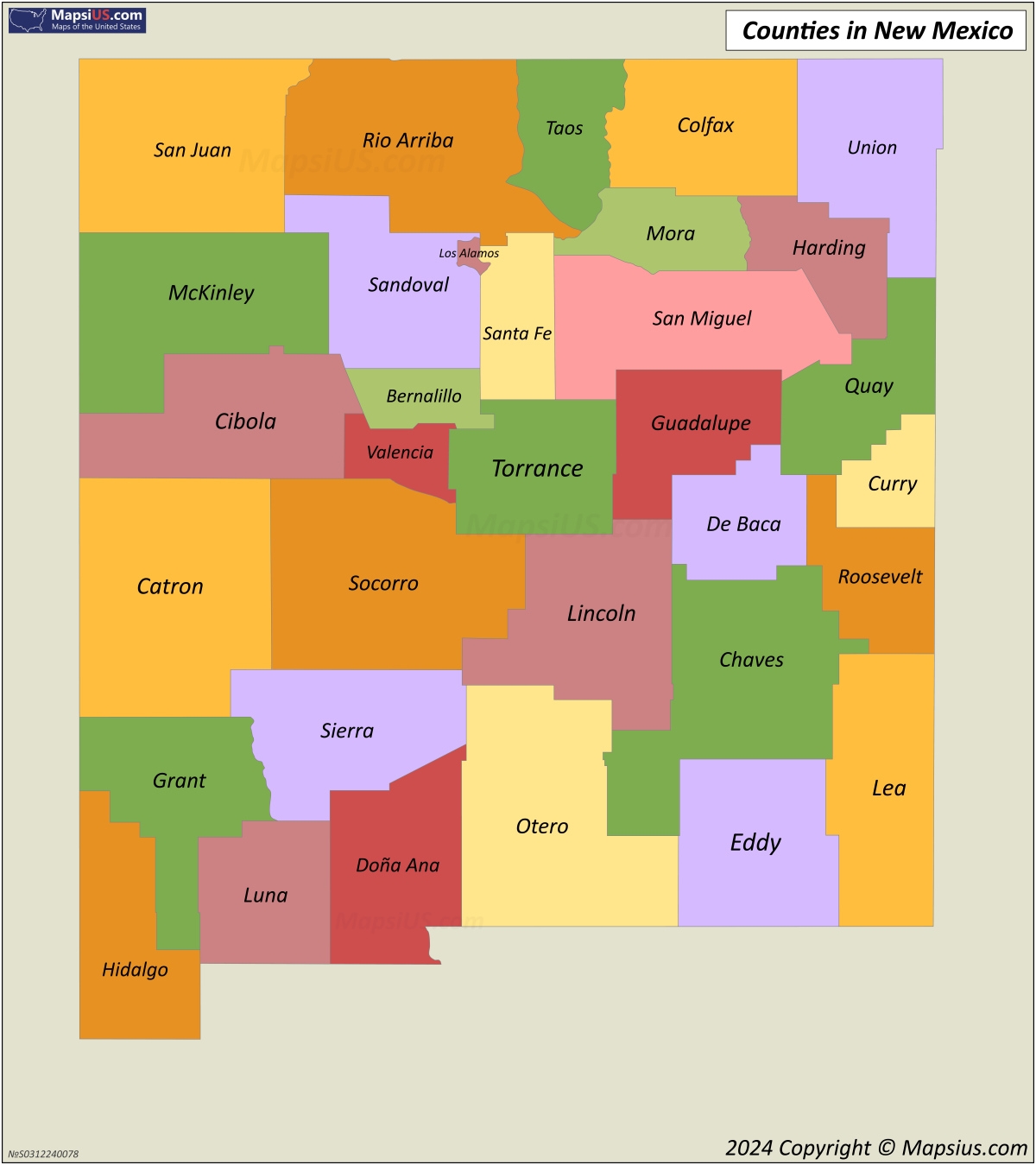 New Mexico County Map List Of Counties In New Mexico MapsiUS
