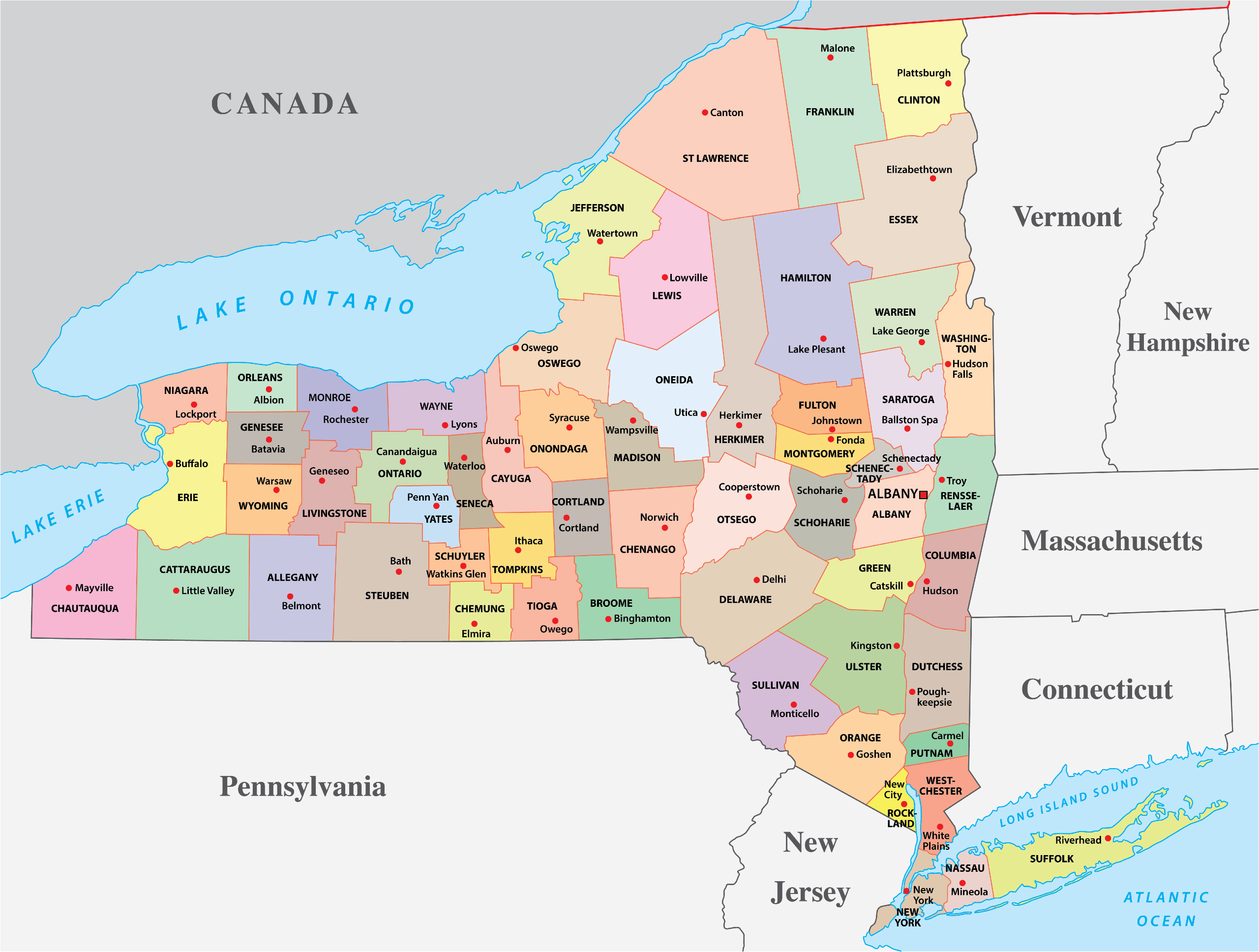 New York Counties Map Mappr