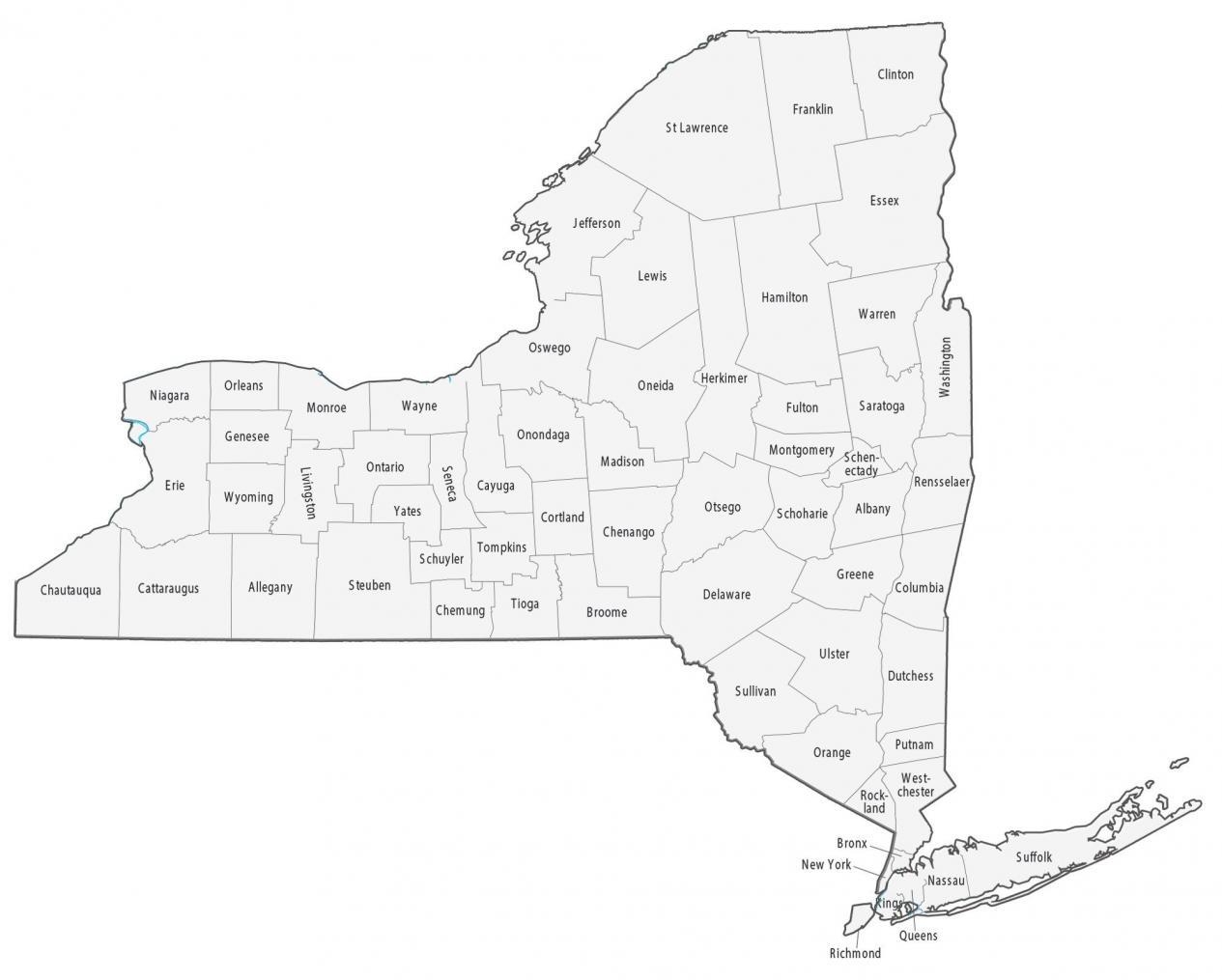 New York County Map GIS Geography
