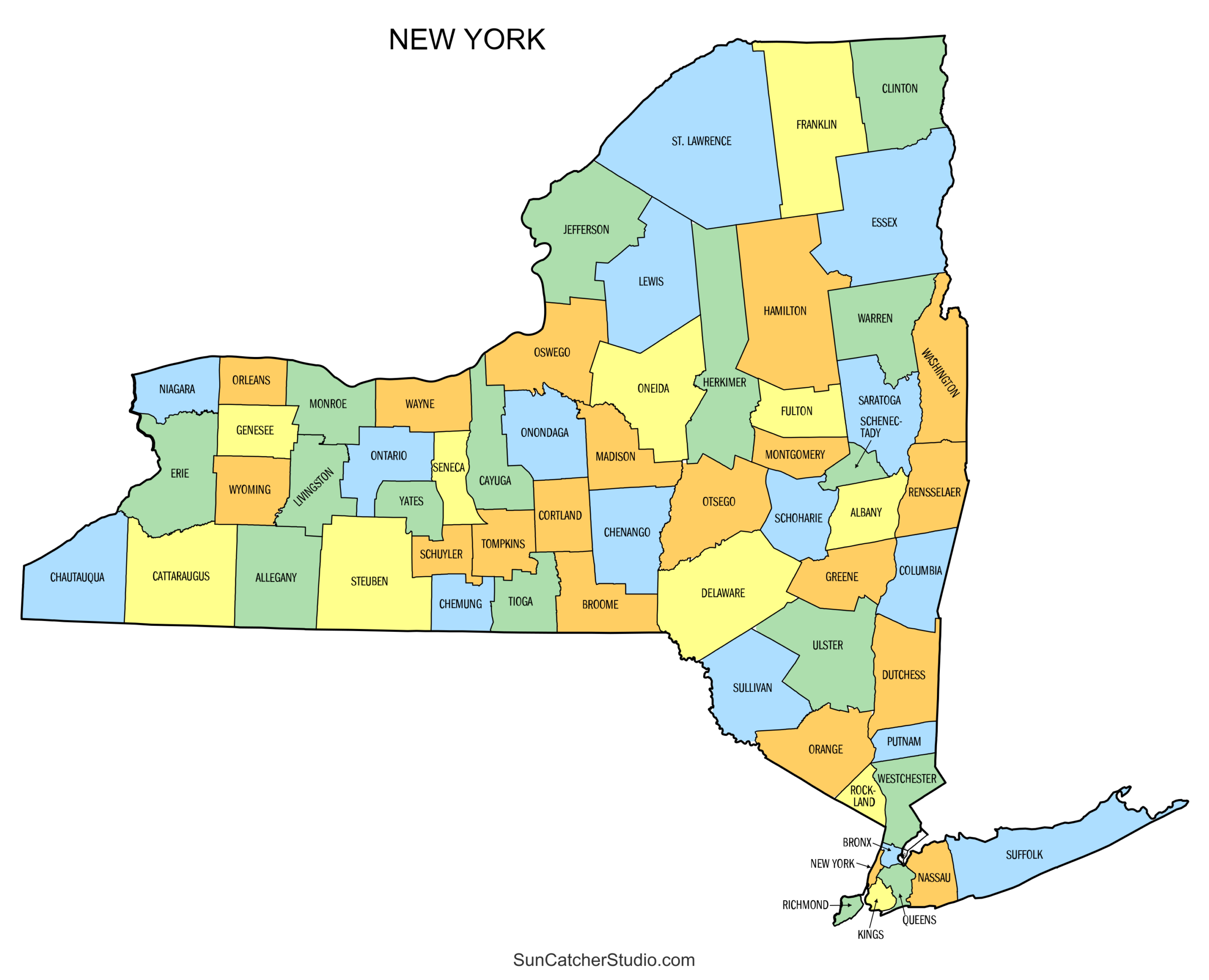 map of new york counties