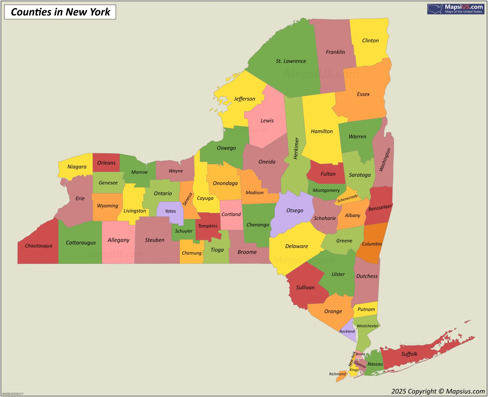 new york state county map