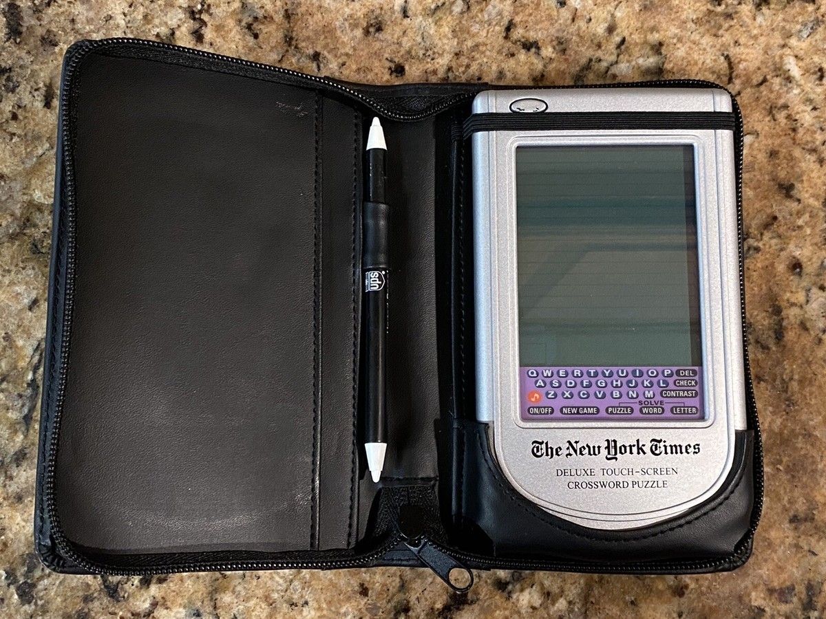 New York Times Deluxe Electronic Crossword Puzzle Touch Screen Sharper Image EBay