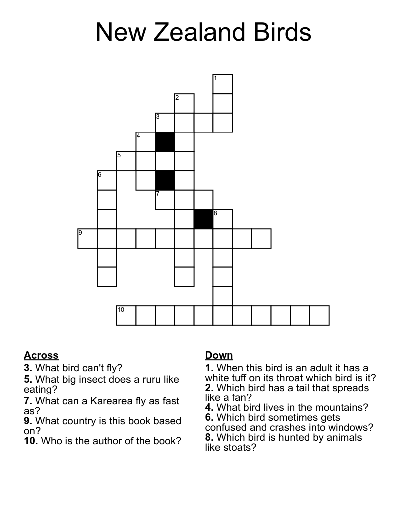 bird related crossword clue